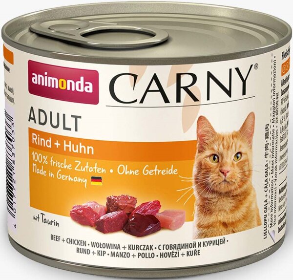 Katzen - Nassfutter ANIMONDA Carny Adult Rind + Huhn, 200 g