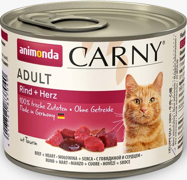 Katzen - Nassfutter ANIMONDA Carny Adult Rind + Herz, 200 g