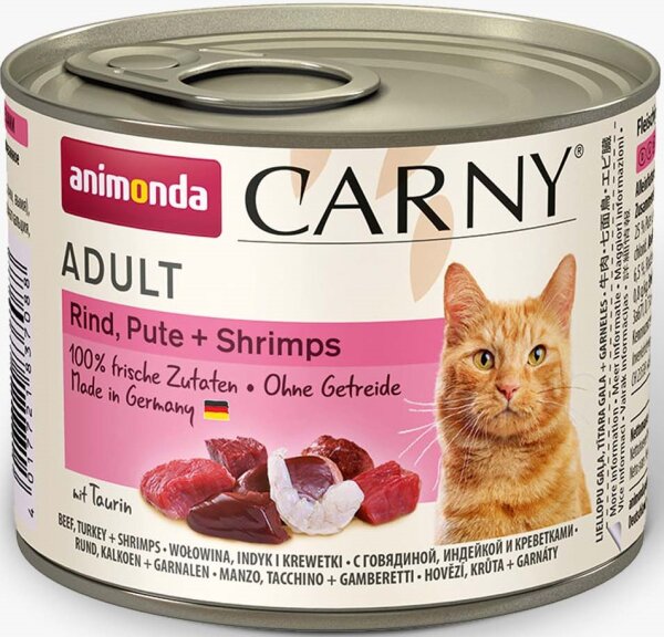 Katzen - Nassfutter ANIMONDA Carny Adult Rind + Pute + Shrimps, 200 g