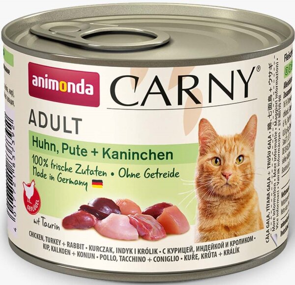 Katzen - Nassfutter ANIMONDA Carny Adult Huhn + Pute + Kaninchen, 200 g