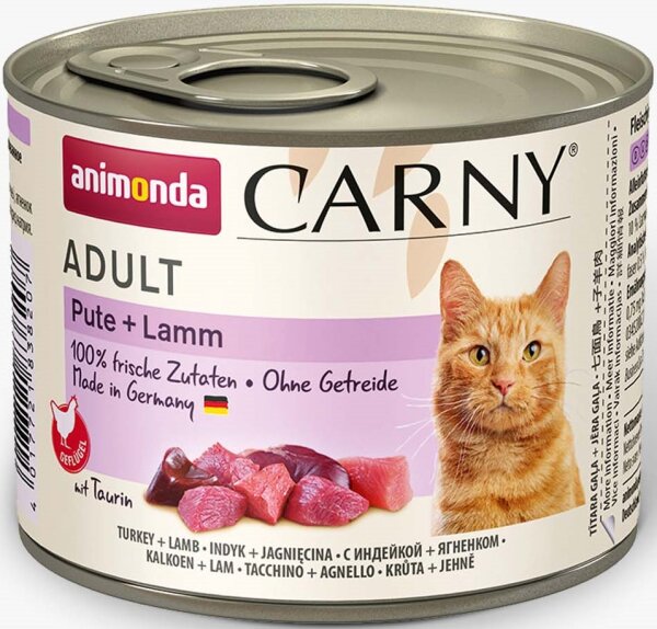 Katzen - Nassfutter ANIMONDA Carny Adult Pute + Lamm, 200 g