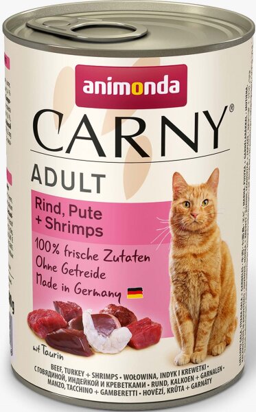 Katzen - Nassfutter ANIMONDA Carny Adult Rind + Pute + Shrimps, 400 g