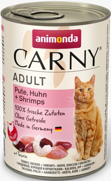 Katzen - Nassfutter ANIMONDA Carny Adult Pute + Huhn + Shrimps, 400 g