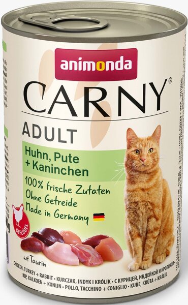Katzen - Nassfutter ANIMONDA Carny Adult Huhn + Pute + Kaninchen, 400 g