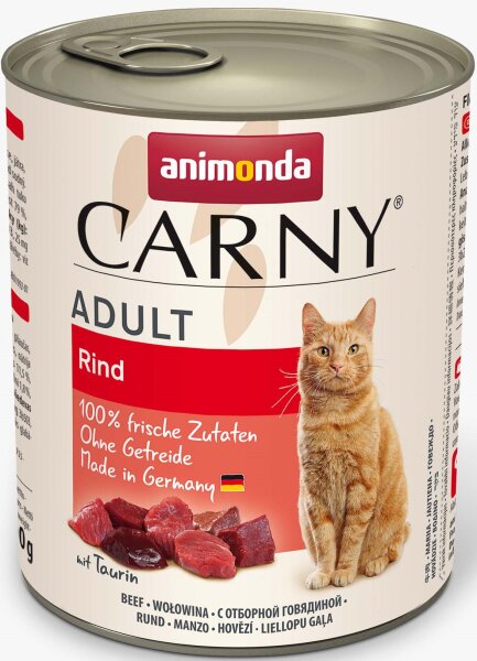 Katzen - Nassfutter ANIMONDA Carny Adult Rindfleisch pur, 800 g
