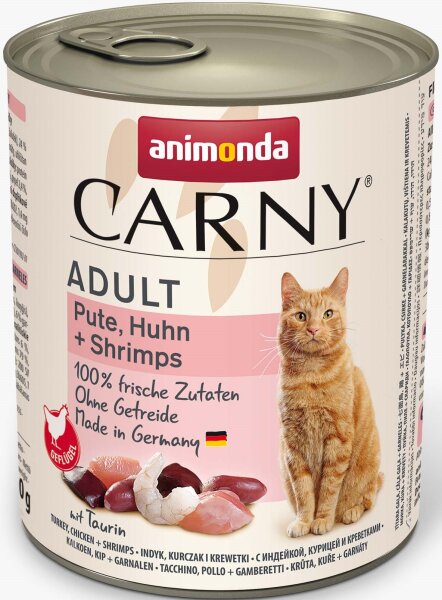 Katzen - Nassfutter ANIMONDA Carny Adult Pute + Huhn + Shrimps, 800 g