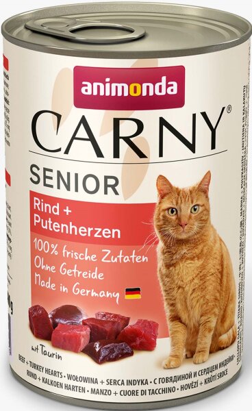 Katzen - Nassfutter ANIMONDA Carny Senior Rind + Putenherzen, 400 g