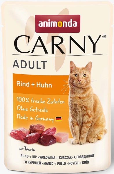 Katzen - Nassfutter ANIMONDA Carny Adult Rind + Huhn, 85 g
