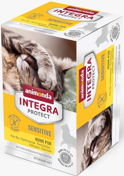 Katzen - Nassfutter ANIMONDA Integra Protect Sensitive Huhn pur -  Multipack, 6 x 100 g