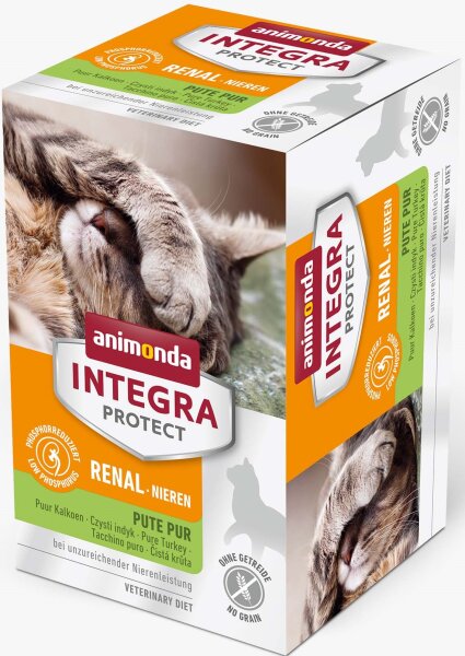 Katzen - Nassfutter ANIMONDA Integra Protect Renal Pute pur - Multipack, 6 x 100 g