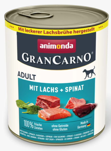 Hunde - Nassfutter ANIMONDA GranCarno Adult Lachs + Spinat, 800 g