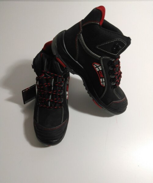 CXS Knöchelschuhe, schwarz - rot, Gr: 44, O2 FO HRO SRC