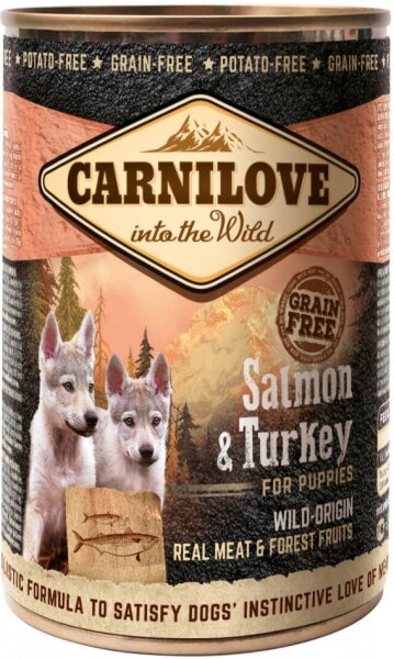 Hunde - Nassfutter CARNILOVE Puppy Meat Salmon & Turkey, 400 g