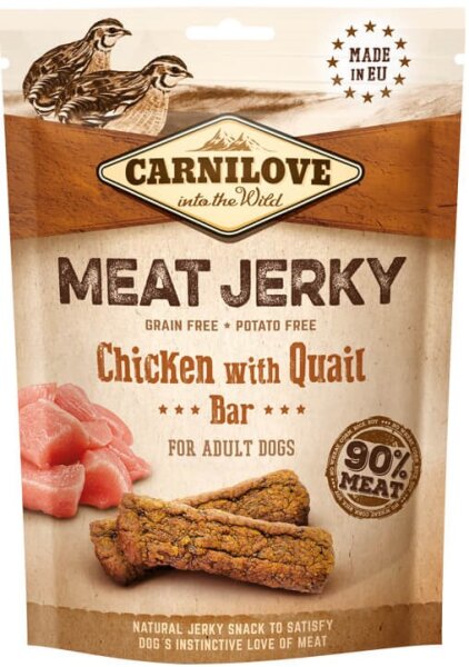 Hunde - Snacks CARNILOVE Meat Jerky Chicken & Quail Bar, 100 g