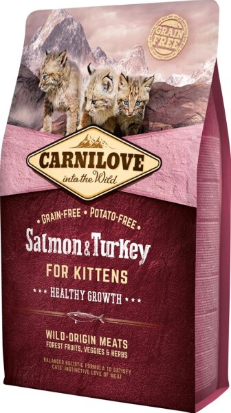 Katzen - Trockenfutter CARNILOVE Kitten Salmon & Turkey, 2 kg