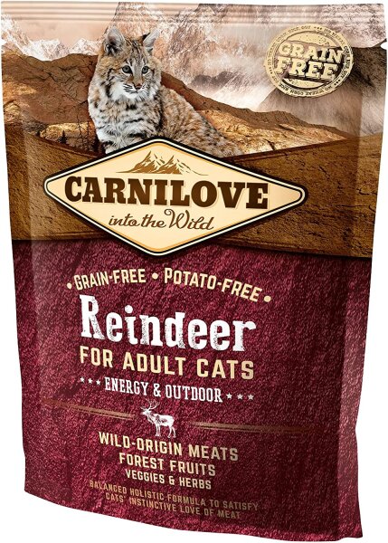 Katzen - Trockenfutter CARNILOVE Adult Reindeer Energy & Outdoor, 400 g
