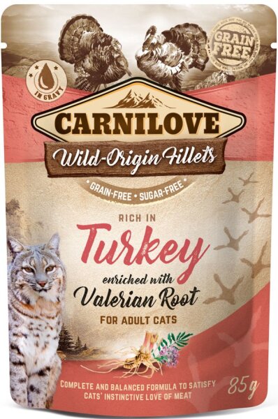Katzen - Nassfutter CARNILOVE Adult Turkey & Valerian, 85 g