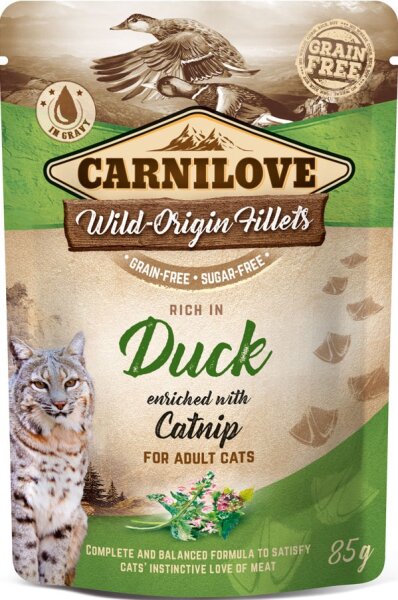 Katzen - Nassfutter CARNILOVE  Adult Duck & Catnip, 85 g