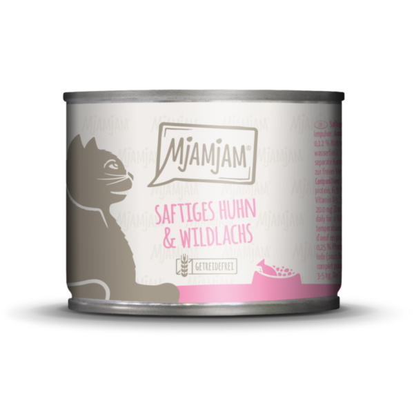 Katzen - Nassfutter MjAMjAM Adult Saftiges Huhn und Wildlachs, 200 g
