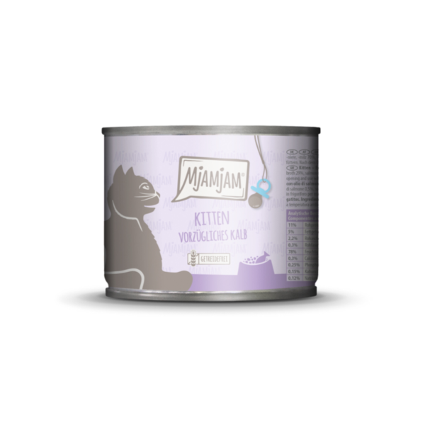 Katzen - Nassfutter MjAMjAM Kitten Vorzügliches Kalb mit Lachsöl, 200 g