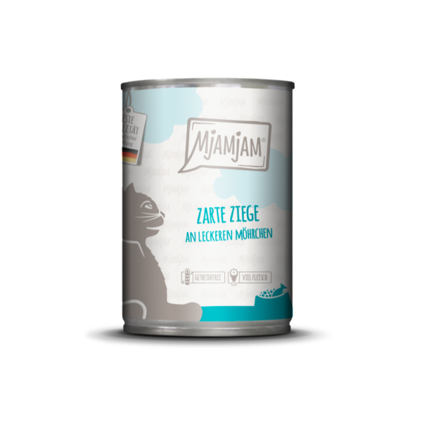 Katzen – Nassfutter MjAMjAM Adult Zarte Ziege an leckeren Möhrchen, 400 g