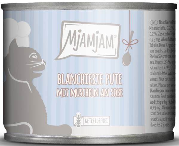 Katzen - Nassfutter MJAMJAM Cat Adult Pute & Muscheln an Soße, 185 g