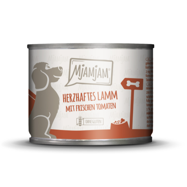 Hunde - Nassfutter MjAMjAM Adult Herzhaftes Lamm an gekochtem Reis mit frischen Tomaten, 200 g