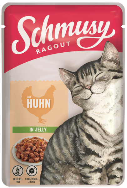 Katzen - Nassfutter SCHMUSY Adult Ragout mit Huhn in Jelly, 100 g