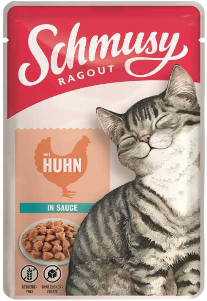 Katzen - Nassfutter SCHMUSY Adult Ragout mit Huhn in Sauce, 100 g