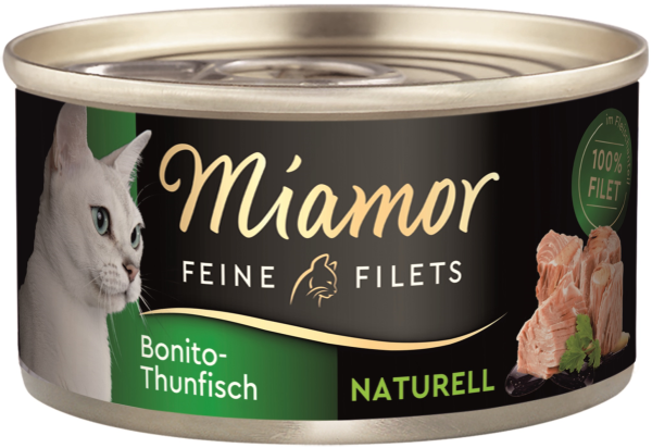 Katzen - Nassfutter MIAMOR Adult Feine Filets Naturell Bonito - Thunfisch, 80 g
