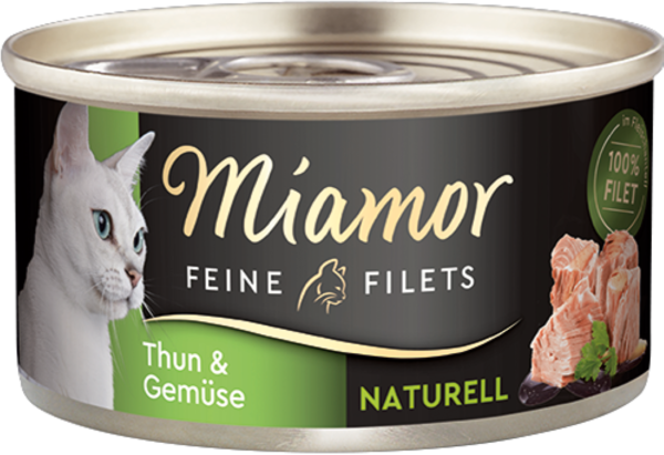 Katzen - Nassfutter MIAMOR Adult Feine Filets Naturell Thun & Gemüse, 80 g