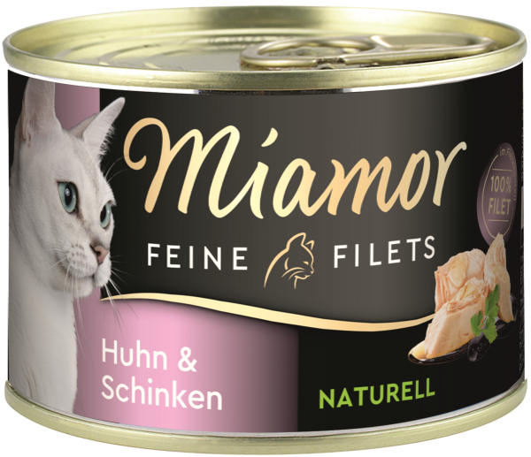 Katzen - Nassfutter MIAMOR Adult Feine Filets Naturell Huhn & Schinken, 156 g