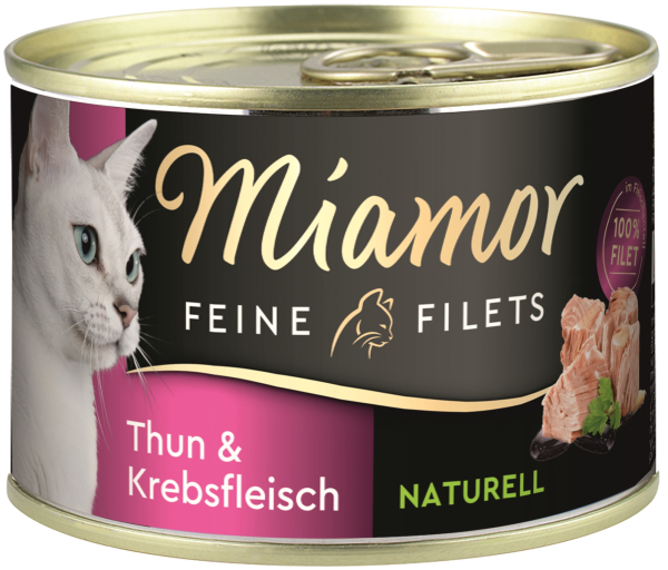 Katzen - Nassfutter MIAMOR Adult Feine Filets Naturell Thun & Krebsfleisch, 156 g
