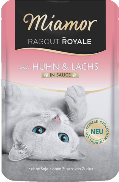 Katzen - Nassfutter MIAMOR Adult Ragout Royale in Sauce Huhn & Lachs, 100 g