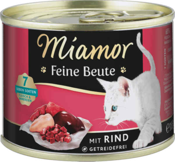 Katzen - Nassfutter MIAMOR Adult Feine Beute Rind, 185 g