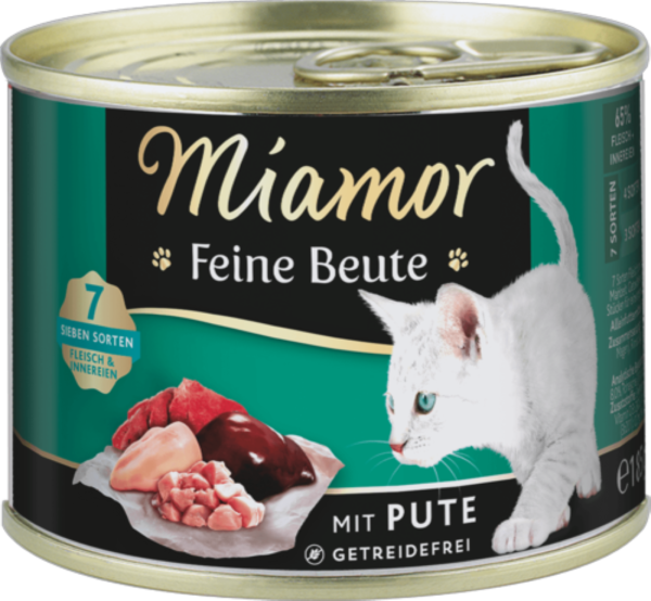 Katzen - Nassfutter MIAMOR Adult Feine Beute Pute, 185 g