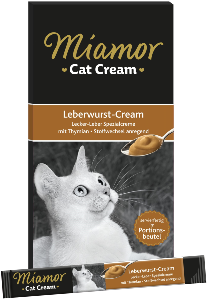 Katzen - Snacks MIAMOR Cat Snack Leberwurst - Cream, 6 x 15 g