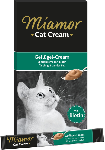 Katzen - Snacks MIAMOR Cat Snack Geflügel - Cream, 6 x 15 g