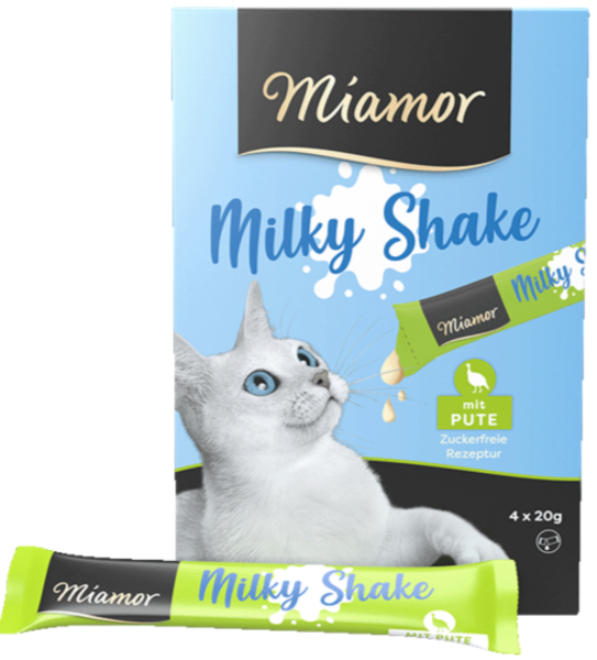 Katzen - Nassfutter MIAMOR Adult Milky Shake Pute, 4 x 20 g