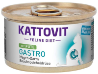 Katzen - Nassfutter KATTOVIT Feline Diet Gastro Pute, 85 g
