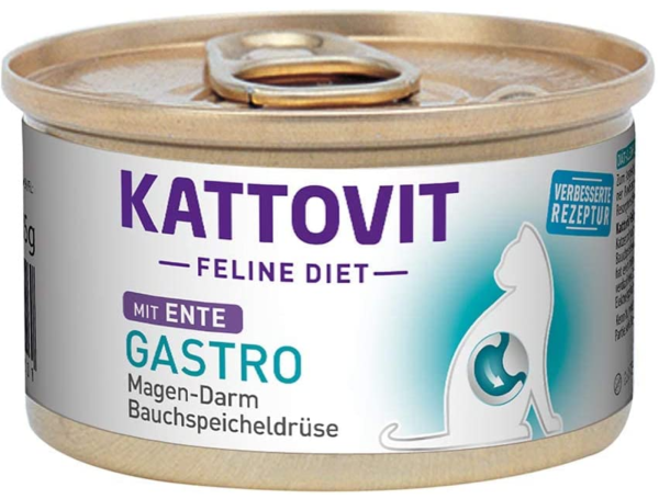 Katzen - Nassfutter KATTOVIT Feline Diet Gastro Ente, 85 g