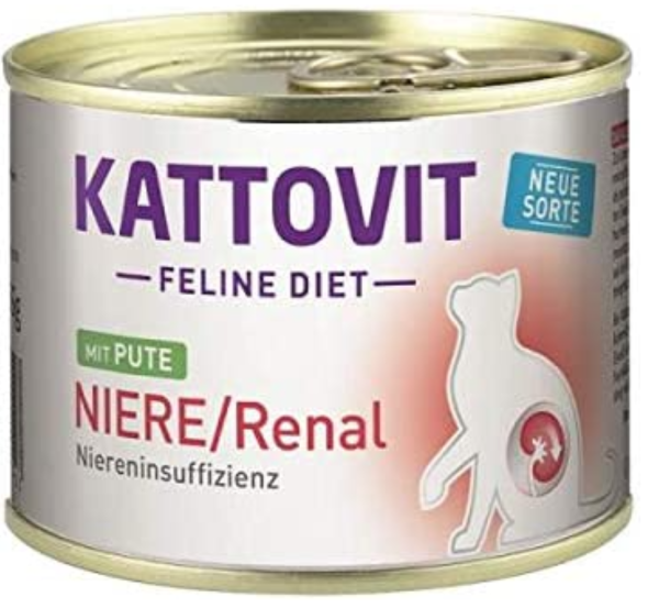 Katzen - Nassfutter KATTOVIT Feline Diet Niere/Renal Pute, 185 g