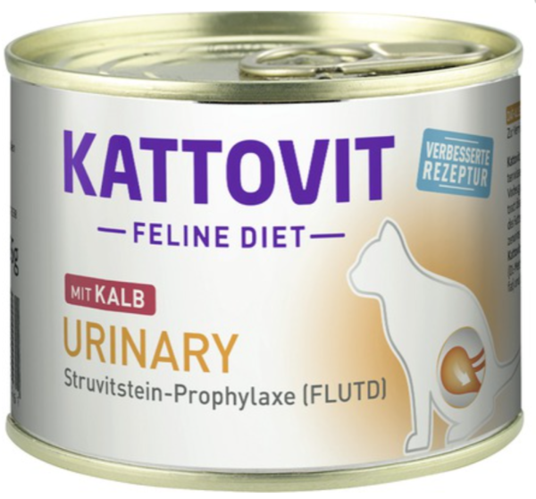 Katzen - Nassfutter KATTOVIT Feline Diet Urinary Kalb, 185 g