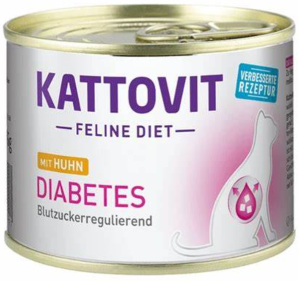 Katzen - Nassfutter KATTOVIT Feline Diet Diabetes Huhn, 185 g