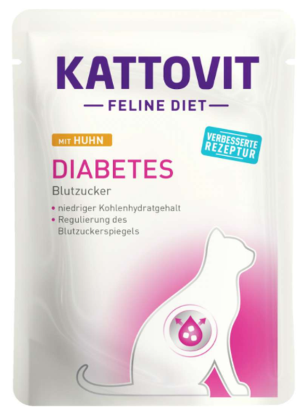 Katzen - Nassfutter KATTOVIT Feline Diet Diabetes Huhn, 85 g