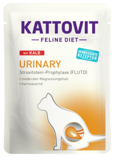 Katzen - Nassfutter KATTOVIT Feline Diet Urinary Kalb, 85 g
