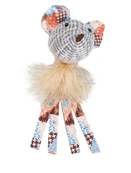 NOBBY Maus mit Federn, 15 cm