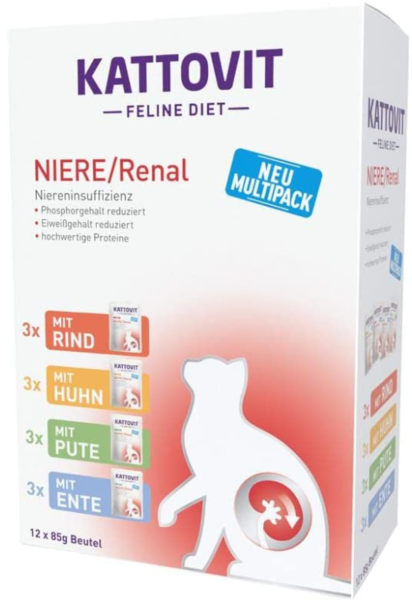 Katzen - Nassfutter KATTOVIT Feline Diet Niere/Renal Multipack, 12 x 85 g