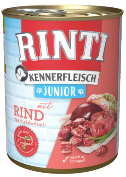 Hunde - Nassfutter RINTI Junior Kennerfleisch mit Rind, 800 g