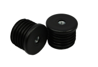 Lamellenstopfen Rund 40mm mit M10 Gewindemutter Fußkappen Rohrkappen schwarz